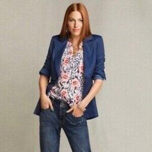 CAbi Sunset Kiss blue blazer plaid windowpane 6